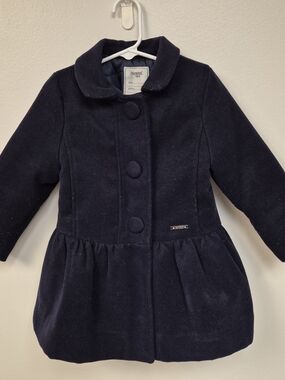 Mayoral Girls' Navy Wool Blend Peacoat Jacket